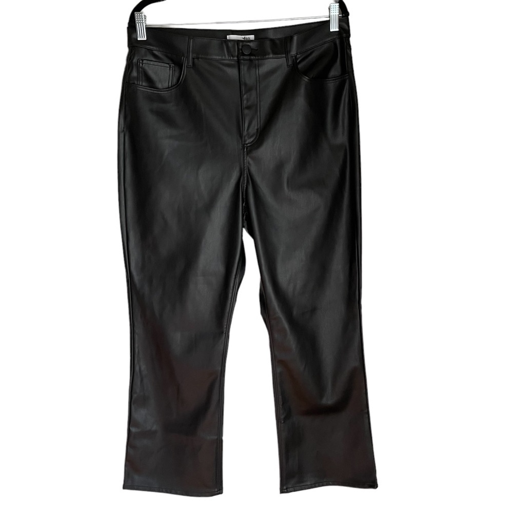 Loft Women's Black Vegan/ Faux  Leathers Wide Leg Pant  Size: 32/14‎ New!